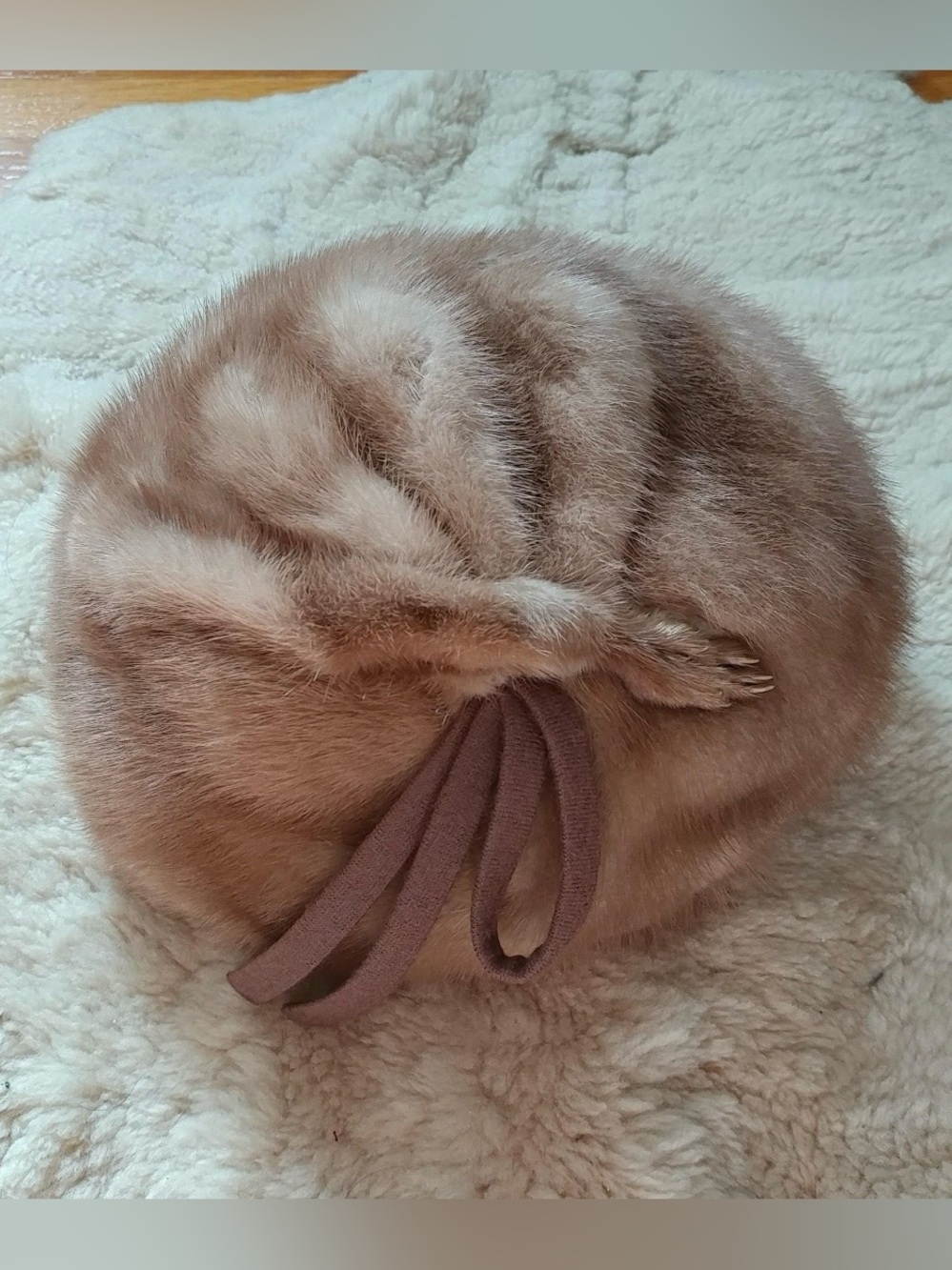 A vintage mink fur brown hat